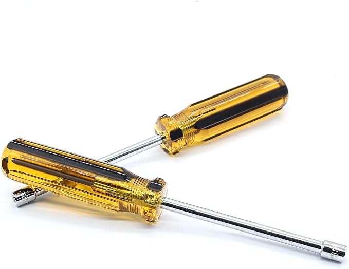 2Pcs 5.5mm Socket Wrench Screwdriver, Hexagon Nut Driver with Steel Cushion Grip for Easy Hand-Making and Repair Projects