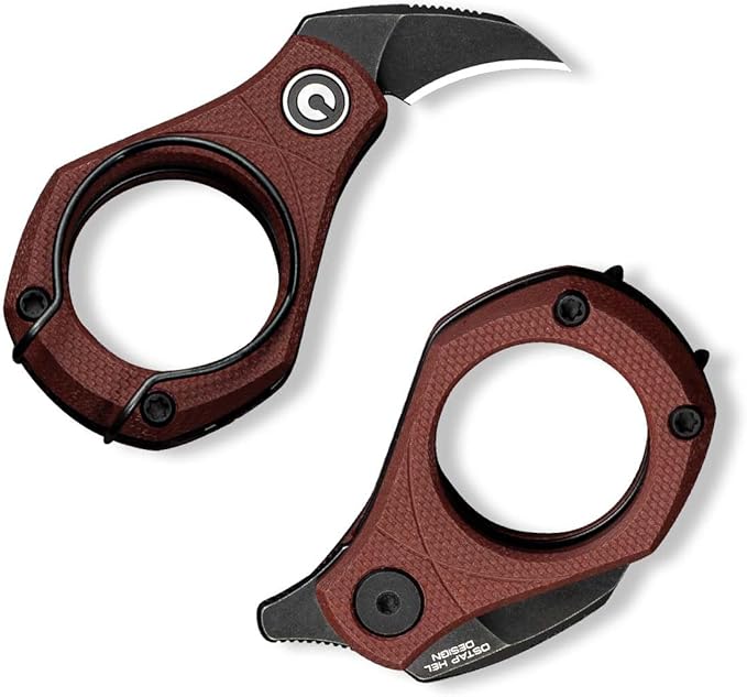 CIVIVI Pyrus Mini Keychain Knife (1 Piece), Small EDC Pocket Folding Box Cutter with 14C28N Blade & Ringed G10 Handle, Christmas Stocking Stuffers Gift for Men Women C23038-1, Burgundy