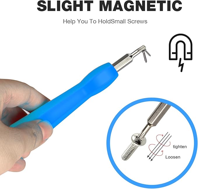 Video Screwdriver Bit Set for Battery and Wifi Access - Fits All Video Doorbell Models (Blue)