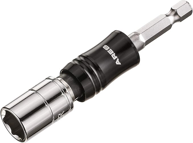 ARES 70034 2-in-1 Socket Bit Holder - Holds 1/4-Inch Drive Sockets and Bits - Quick Change Mechanism - Easy Switching Between Bits and Sockets