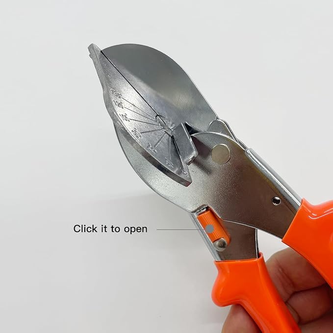 Multi Angle Miter Shear Cutter Hand Tools,45-135 Degree Adjustable Angle Scissors Trim Shears Tools for Vinyl Wood Molding Trim (Orange)