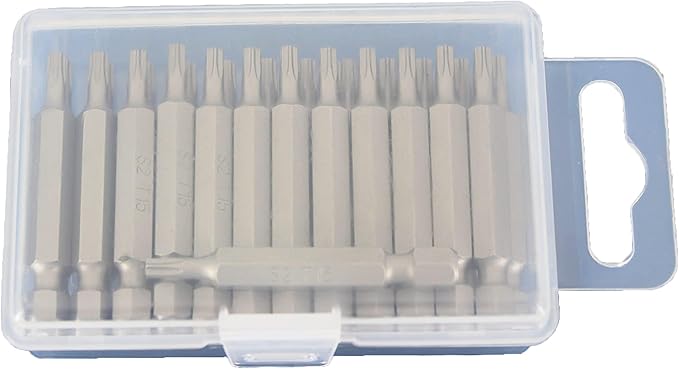 TEMO 25 pc T15 Torx Star Head Screwdriver Bit Set, S2 Steel 6 Point T-15 2 Inch Screwdriver Insert Bits