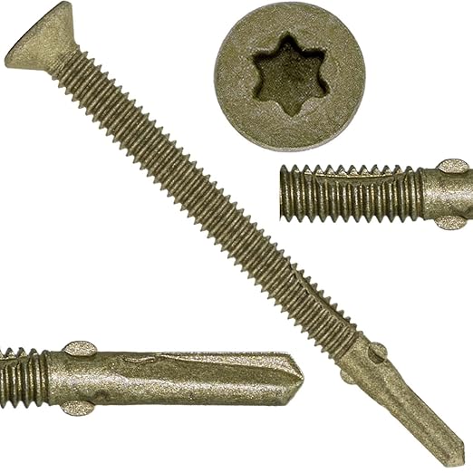 14x3-1/4 Reamer Tek Torx/Star Head Self-Drilling Wood to Metal Screws - for Flatbeds, Trailers - T-30 Torx Screw Head CASE Qty 42 Boxes 1,260 Screws