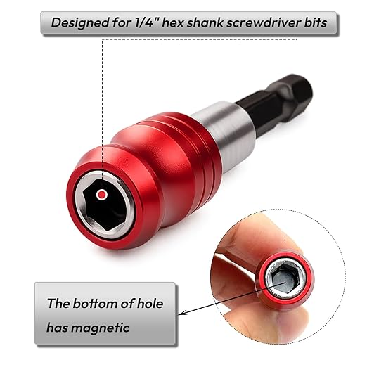 3pcs 1/4??Hex Shank Magnetic Screwdriver Bits Holder Quick Release Drill Bit Extension Bar Chuck Adapter Quick Change Socket Screw Driver Drill Bit for Hand-held Drivers or Power Drill, 60mm