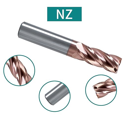 NZ 4 Flute 5/32" Square End Mill with TiSiN Coating, Milling Cutter HRC55 for Machining Hardened Steel, Stainless Steel, Titanium Alloy, Alloy Steel, Cast Iron