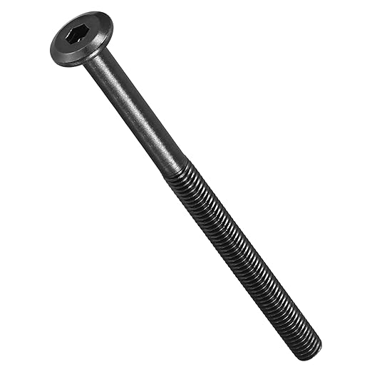 METALLIXITY Flat Head Hex Socket Cap Screws Bolts(M6-1x90) 10Pcs, Steel Hex Socket Furniture Bolts Screws - for Furniture Woodworking Project, Black