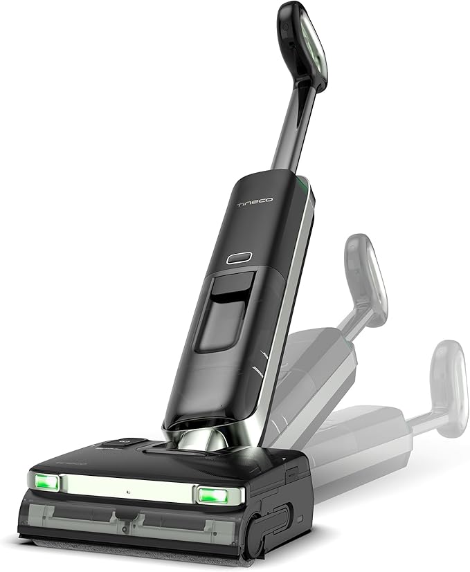 Tineco Floor ONE S7 Master Wet Dry Vacuum Cleaner, 23kPa Suction Vacuum Mop with DustReveal Green Headlight, 65 Min Runtime, 185째F Flashdry, 3.9inch Ultra-Slim Stretch Mop