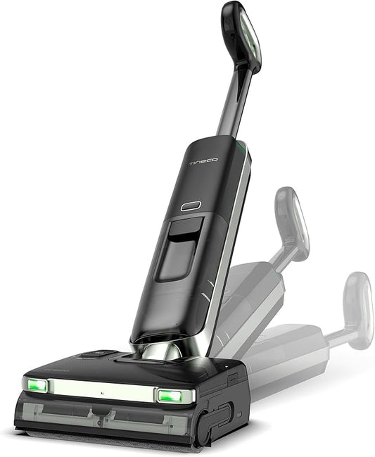 Tineco Floor ONE S7 Master Wet Dry Vacuum Cleaner, 23kPa Suction Vacuum Mop with DustReveal Green Headlight, 65 Min Runtime, 185째F Flashdry, 3.9inch Ultra-Slim Stretch Mop