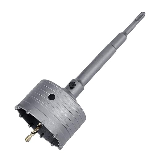 82mm (3-1/4 inch) Concrete Hole Saw with 220mm SDS Plus Shank Connecting Rod, Tungsten Carbide Teeth (7.7mm x 4mm) Cement Hole Saw for Concrete Cement Brick Wall Stone (82mm (3-1/4 inch))