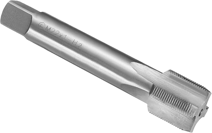 uxcell Hand Plug Tap M22 x 1 H2 Metric Thread Plug Style Taps Straight Flute Screw Tapping Threading Tool High Speed Steel HSS6542