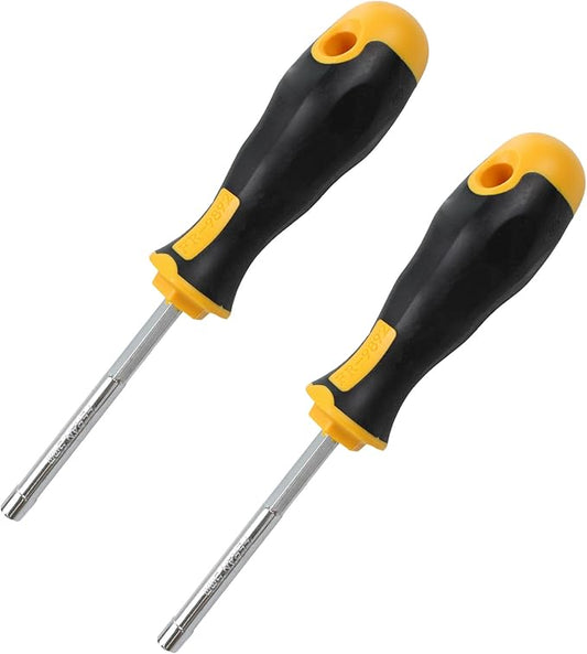 2PCS 5mm Socket Wrench Screwdriver, Hex Nut Driver, with 3.5 Inch Steel Shaft and Non-slip Handle for DIY Repairing