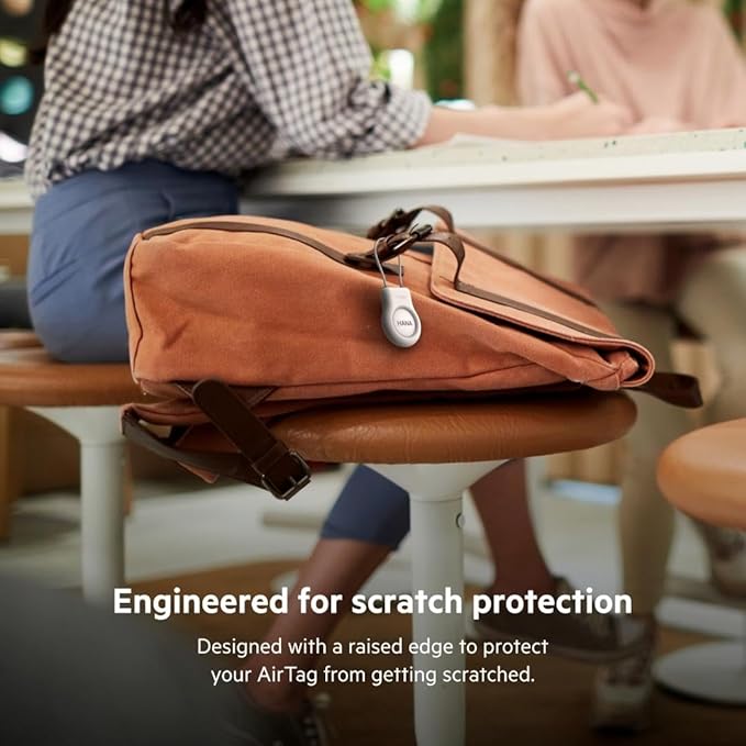 Belkin Apple AirTag Secure Holder With Wire Cable - AirTag Holder - Lock & Protect Air Tags In Durable Scratch Resistant Case - Protective AirTag Keychain Accessory For Keys, Luggage & More ??White