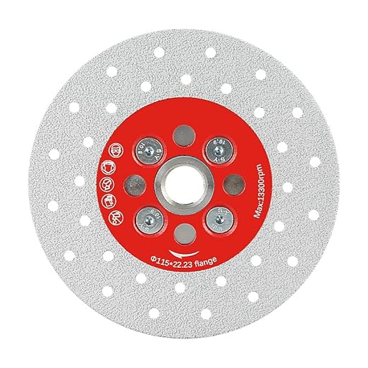LOZLIN 3PCS 115MM Vacuum Brazed Ultra-Thin Multi-Pore Flat Abrasive Sheet Disc for Porcelain Glass Ceramic Tile Granite Marble Diamond Saw Blade (red and Porous, 1)