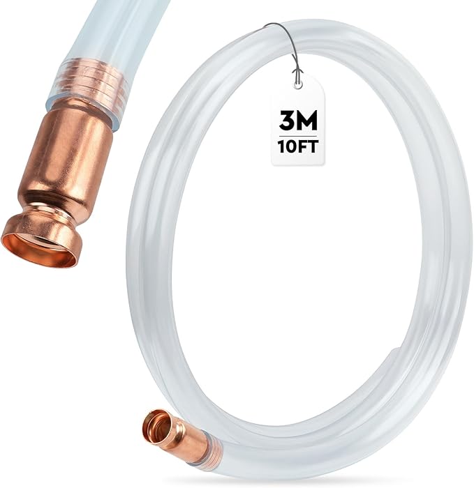 HORUSDY 10FT Multi-Purpose Super Easy Siphon Pump, 1/2??Valve, Durable Virgin Grade Tubing for Gas & Water Transfer, Ideal Siphon Hose for Boats, Cars, Emergency Use, and More