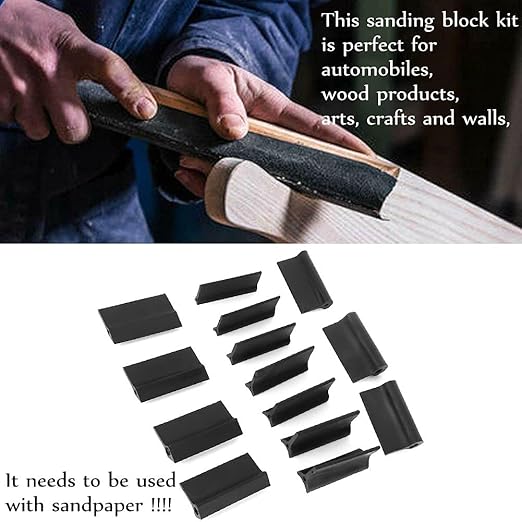 143 14PCS Contour Sanding Pads Dura Block Sanding Blocks Sanding Blocks, Sanding Block Rubber Sandpaper Mat Flexible Contour Polishing Pad Woodworking Tools