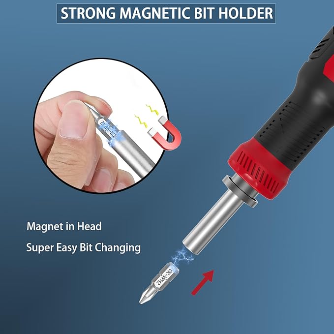 Multi-bit Screwdriver, 13-in-1 Screw Driver Adjustable Mini Screwdriver Set Multitool All in One with Torx Security, Phillips, Hex, Flat Head, Square and 1/4 Nut Driver (Red)