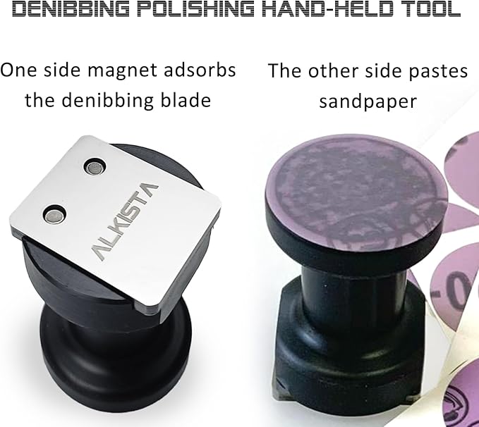 2-in-One Paint Remover Tool, Tungsten Denibbing Tool, Paint Stripper, Carbide Scraper, for Removing Dust, Paint and Stains, Come with 4 Sheets of Sand APER