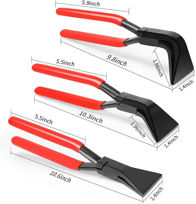 BETOOLL 3-Piece Hand Seamers Sheet Metal Tools Set - Straight Jaw, 45°, and 90° Metal Bending Pliers with Tool Box Storage Case for Bending and Flattening Sheet Metal