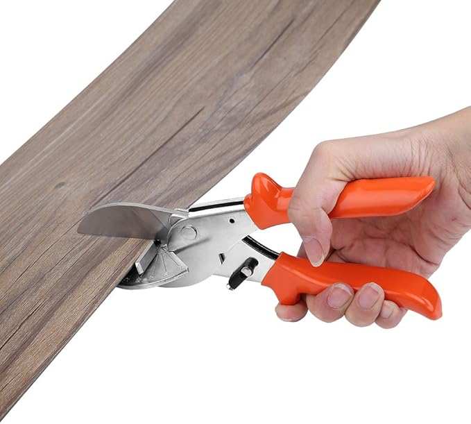 Adju Angle Scissors Shear with SK5 Blade Lock Buckle Design for Rubber Strip Cutting (Adju angle shears (orange handle))