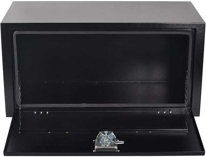36 Inch Steel Tool Box with T-Handle Latch, Underbody Storage Truck Bed Organizer Toolbox for Trailer Pickup RV, Job Tool Chest, 36 X 18 X 18 Inch, Black