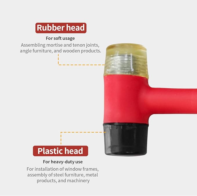 Rubber Mallet, Rubber Mallets Hammer, Double-Face Hammers, Small Rubbers Mallet, Rubberes Hammer for Vinyl Flooring, Tile, Crafts, Jewelry Making