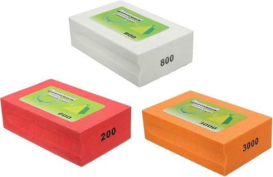 3 PCS Sanding Blocks 200 Grit+800 Grit+3000 Grit Polishing Grinding Block Diamond Polishing Hand Pads Block For Granite Marble Glass Grinding