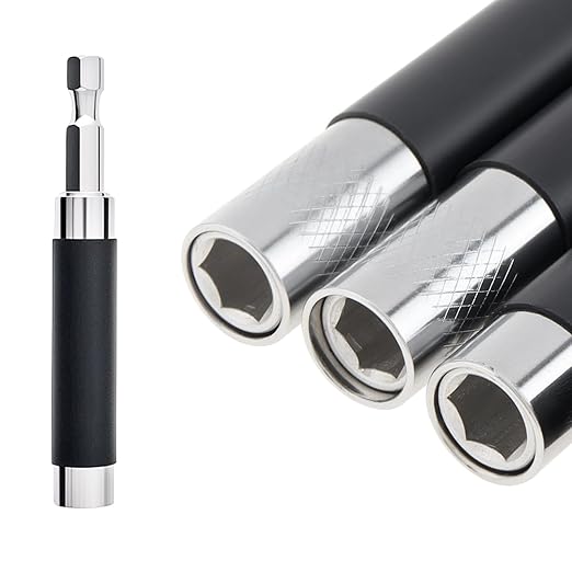 ChgImposs Drill Bit Holder Scalable 5PCS/Set, 3.15"/4.72"(80/120mm) Magnetic Drill Bit Extension, Adjustable Magnetic Screwdriver Bit Holders 1/4" Hex, Drill Extension Bit Holder