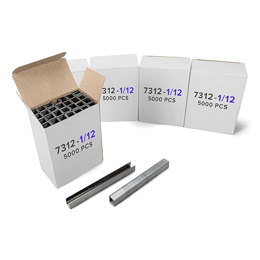 IDL Packaging Heavy Duty Staples - 7/16" x 1/12" x 0.04" (5 Boxes, 25000 pcs) - Non-Rusting, Durable Industrial Staples