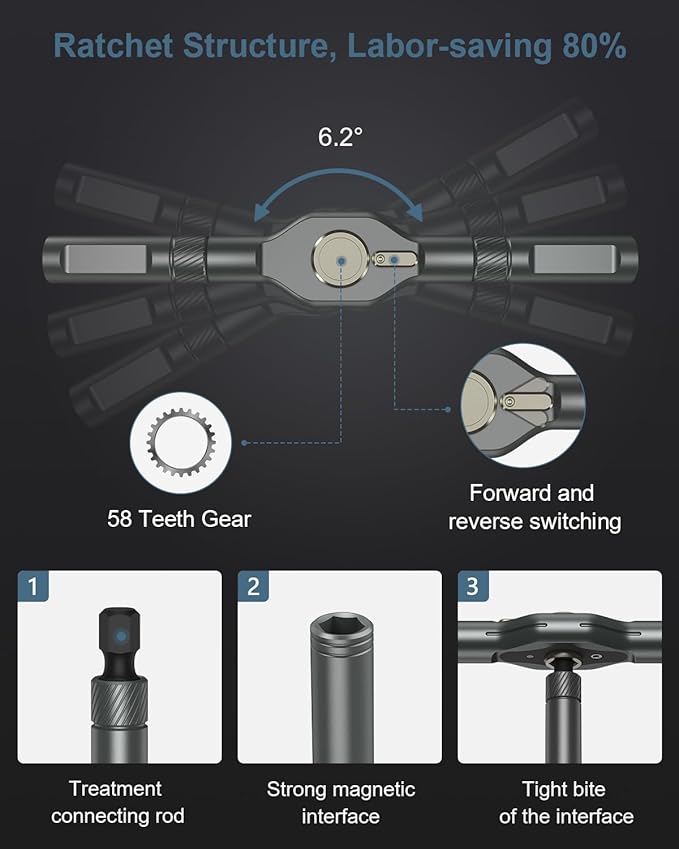 Upgraded 42 in 1 Magnetic Screwdriver Set, Ankilo DIY Ratchet Screwdriver Set, Multi Bit Magnetic Drive with 40 PCS Magnetic Bits, Portable Repair Tool Kit for Home, Bike Repairs for Christmas Gifts