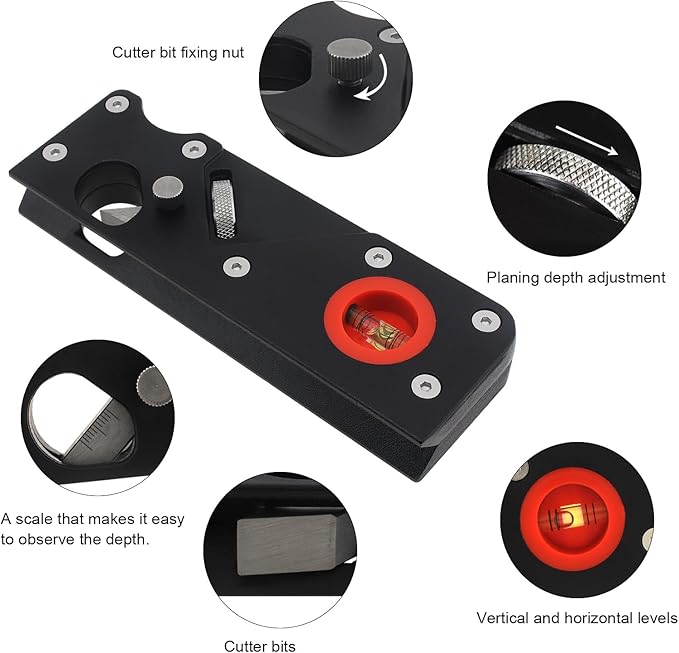 Chamfer Plane with Auxiliary Locator, Woodworking Hand Planer for Quick Edge Planing and radian Corner Plane Trimming, Hand Chamfering Planer for Professional Woodworkers