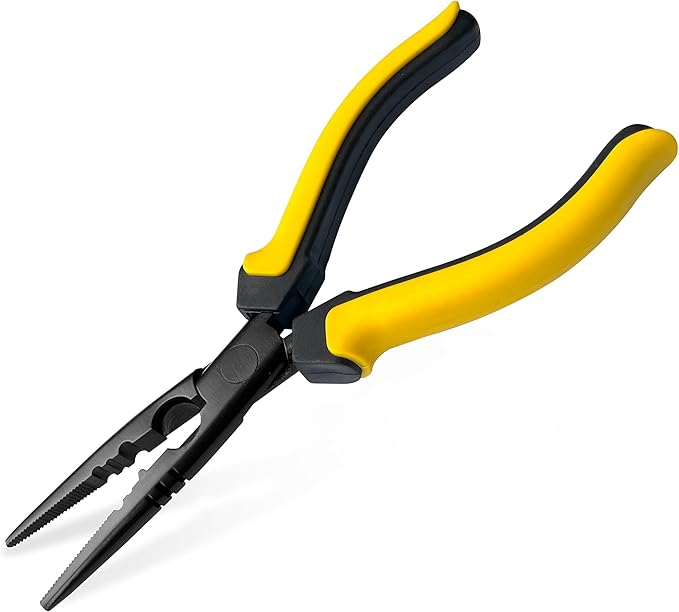 Hanpex-7 inch Fishing Pliers with Anti-rust Teflon coated, Freshwater/Saltwater Fishing Tools, Comfort Grip Handles Fishing Gear Idea for Fishing Trip
