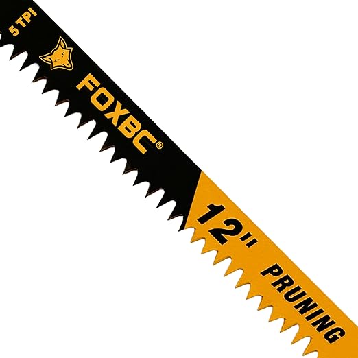 FOXBC Wood Pruning Reciprocating Saw Blades, 12 Inch Pruning Saw Blades 5TPI for Tree Trimming, Wood Wet Cutting, 10-Pack