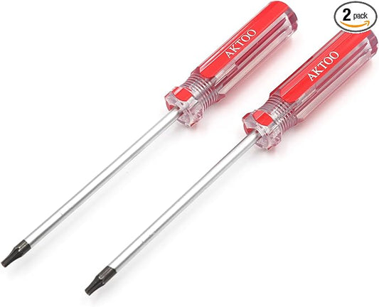 AKTOO 2PCS T15 Torx Screwdriver, 4inch Torx Driver Star Bit Screwdrivers for Computer Repairing, Automobile Tools and Home Appliances