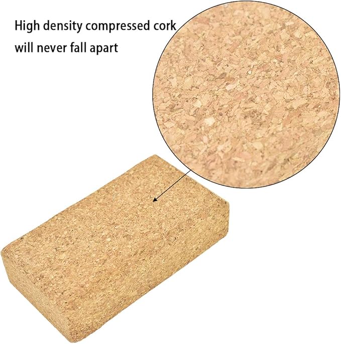 Cork Sanding Blocks 4-1/4"x 2-3/8" x 1-3/16" Hand Sanding Tool for sandpaper - 3pcs
