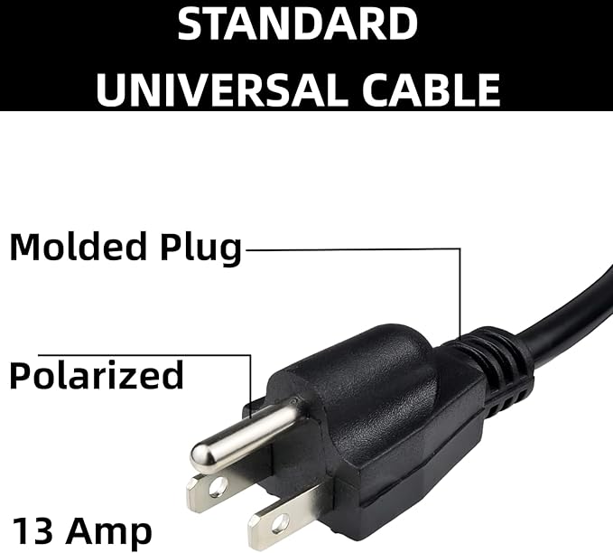 Replacement Power Tool Cord (8' ft, 16/3) for Drills, Sanders, Vacuums, Miter Saws, Appliances, Chop Saws, Grinders, Motors and Power Tools