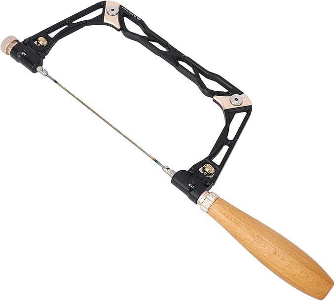 Coping Saw Kit Set,Woodworking U Shaped Aluminum Curved Saw Wooden Handle, for Woodworking, Plastic, Rubber, and Soft Metal Cutting