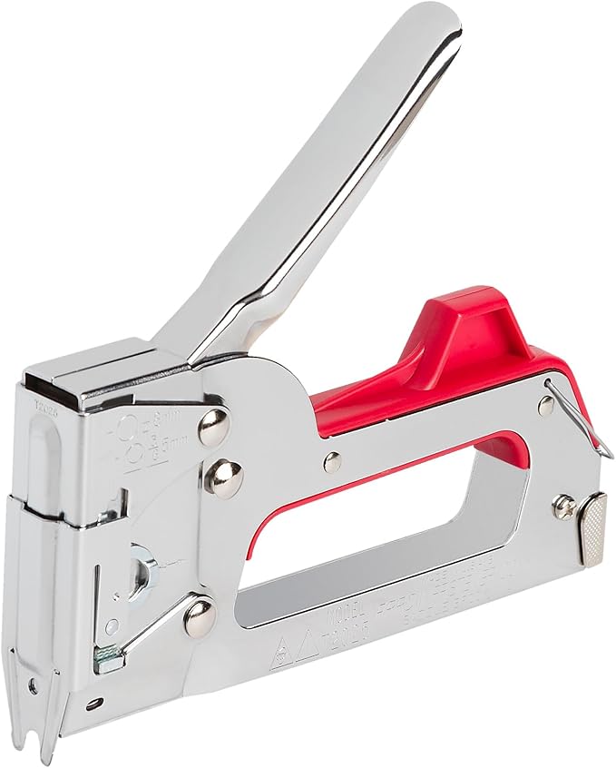 Arrow T2025 2-In-1 Staple Gun and Wire Tacker for Upholstery, Crafts and Low Voltage Wiring, Fits 3/8?? 7/16", or 9/16??Round Crown, or 5/16?? 3/8?? or 1/2" Flat Crown Staples