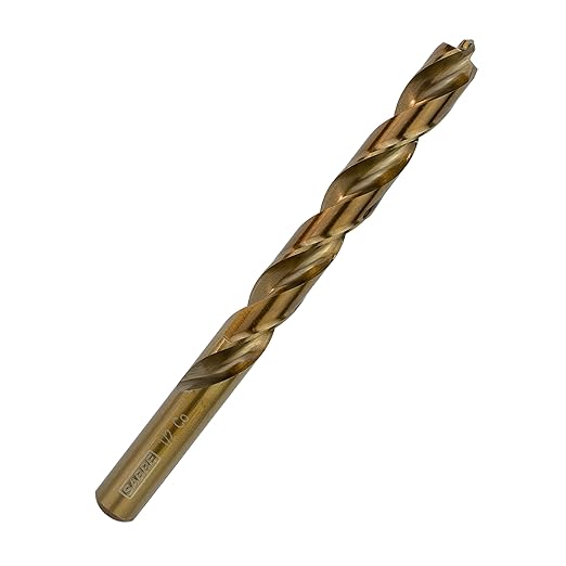 1/2 Inch Cobalt Drill Bits 5pcs Heavy-Duty Drill Bits for Steel, Hard Metal, Cast Iron (1/2" x 6")