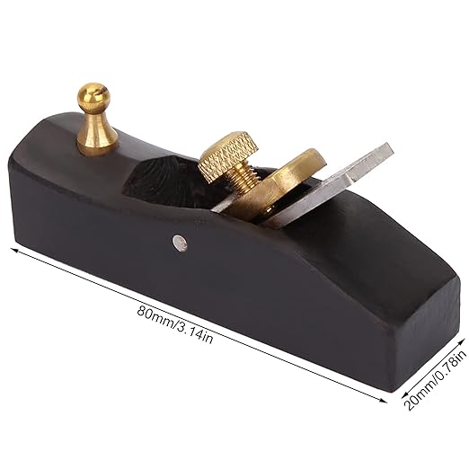 Woodworking Hand Plane with Ebony Wood and Manganese Blade for Smoothing and Trimming(80 mm)