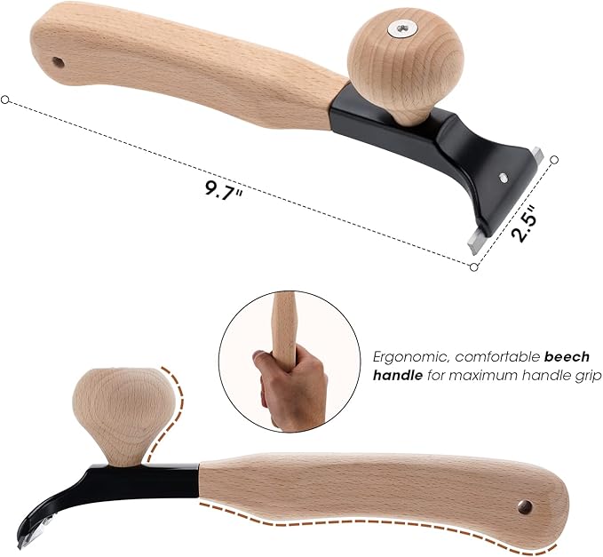 Premium Ergonomic Carbide Scraper ??2.5-inch YG10 Carbide Blade ??Comfortable Beech Wood Handle ??Professional Quality Paint Scraper Tool for Paint, Varnish, Glue & Rust Removal, Save time & effort