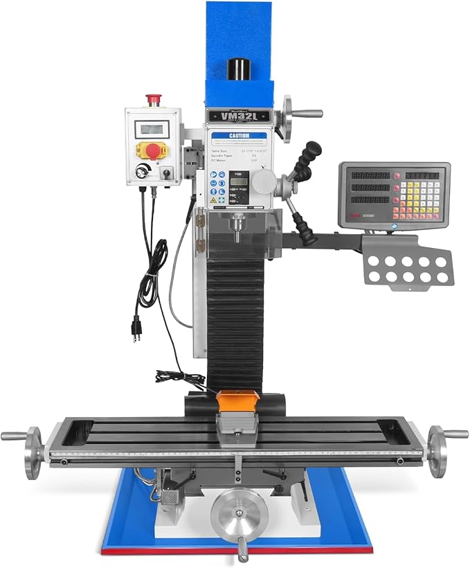 8-1/4"x33''Benchtop Mill Drill Machine with DRO, Variable Speed, Brushless Motor, R8 Spindle, 2 HP, 110V, Compact Milling Drilling Tool for Garage Shop, DIY Metalworking without Stand, VM32LD