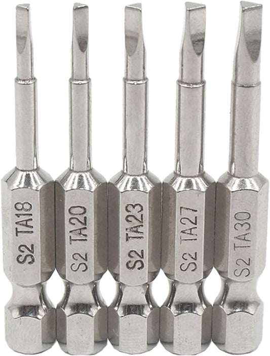 Triangle Screwdriver Bit Set, Triangle Screw Head, 2 Inch Length, 1/4??Hex Shank, S2 Alloy Steel竊똌agnetic Head Screwdriver Bits Set竊똏ack of TA18, TA20, TA23, TA27, TA30 (5 Pcs)