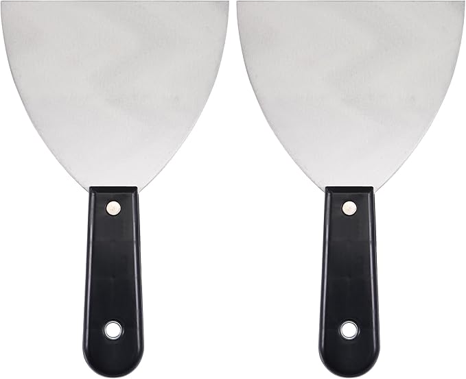 uxcell Putty Scraper 5" Spatula Drywall Repair Spreader Stainless Steel Blade Black Handle 2Pcs