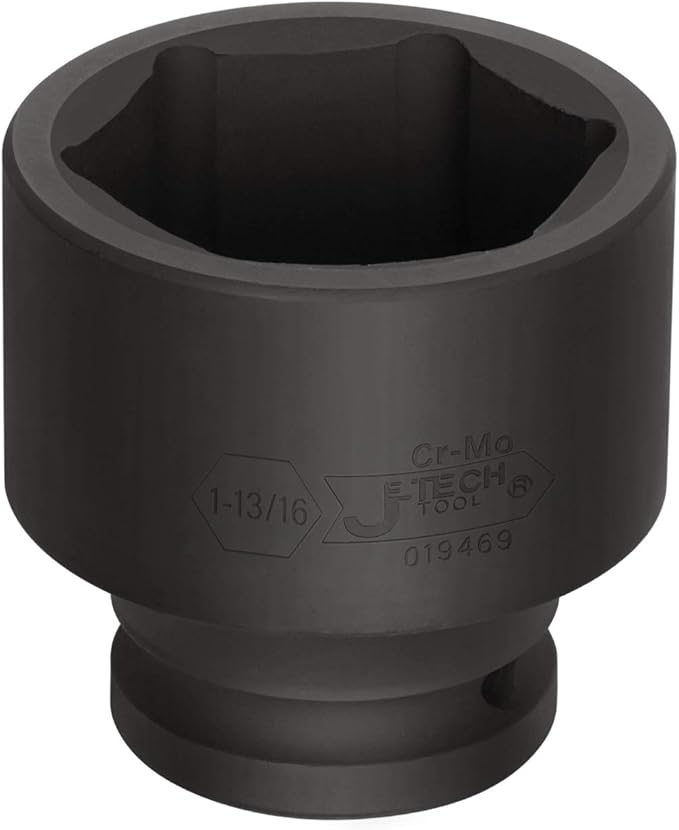 Jetech 3/4 Inch Drive 1-13/16 Inch Standard Impact Socket, Made with Chrome Molybdenum Alloy Steel, Heat Treated, 6-Point Design, SAE
