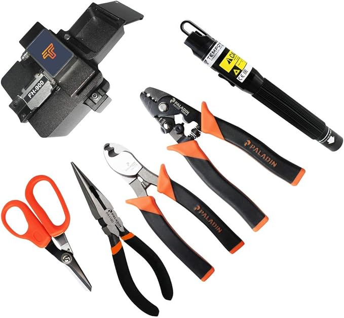 FTK-T Fiber Tool Kit by Paladin Tools - Professional Grade Fiber Optic Tools - Cut, Strip, Terminate Fiber Optic Cables