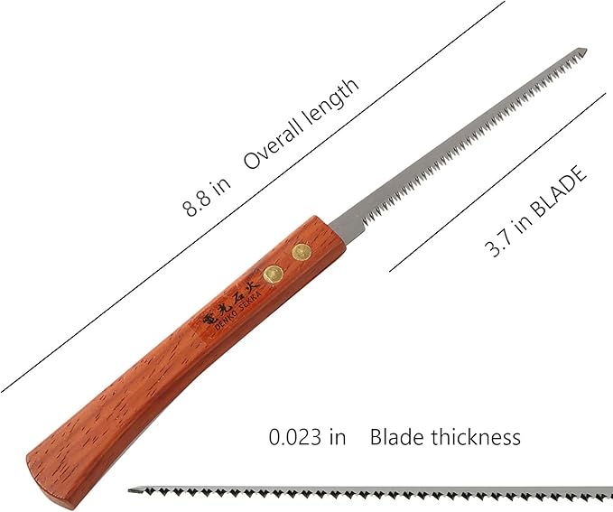 Woodworking Detail Trim Saw, Japanese Pull Saw for Craftsmanship, Narrow Blade