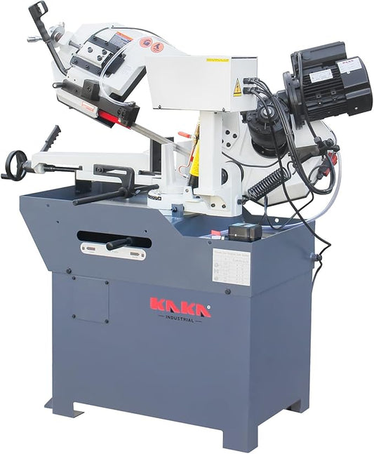 KAKA INDUSTRIAL Metal Band Saw,10-Inch x 7.9-Inch Band Saw 45°/60°/90° Miter Cutting,1.5HP Motor 115V/230V, Worm Gear Drive & Dual Coolant System for Steel, Aluminum, Pipe Fabrication BS-108G