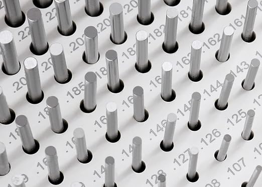 Accusize Industrial Tools 0.061'' to 0.250'' Minus Class Zz Pin Gauge Set, 2'' Overall Length, 190 Pcs/Set, M1(-)