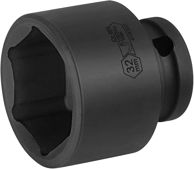 JETECH 1/2 Inch Drive 32mm Standard Impact Socket, Chrome Molybdenum Alloy Steel, Shallow 6-Point Design, Metric