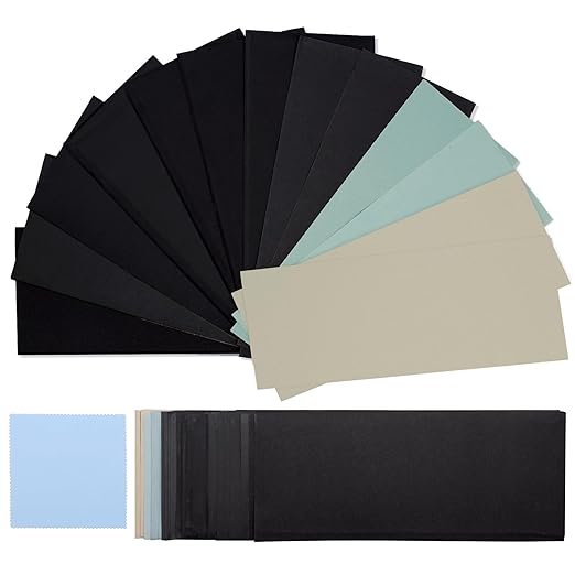 Ultra Sandpaper Set, 400-3000/5000/7000/10000/20000 grit Sandpaper, Wet Dry Sand Paper 9 x 3.6 Inch for Wood Furniture Finishing, Metal Sanding and Automotive Polishing, 35 Sheets